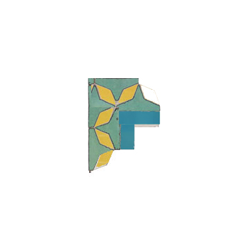 Mosaic House Moroccan tile Diamond Petit Corner 12-18-23 Light Green,   Yellow,   Turquoise,    solid zellige, mosaic, zellij, border, glaze, classic 